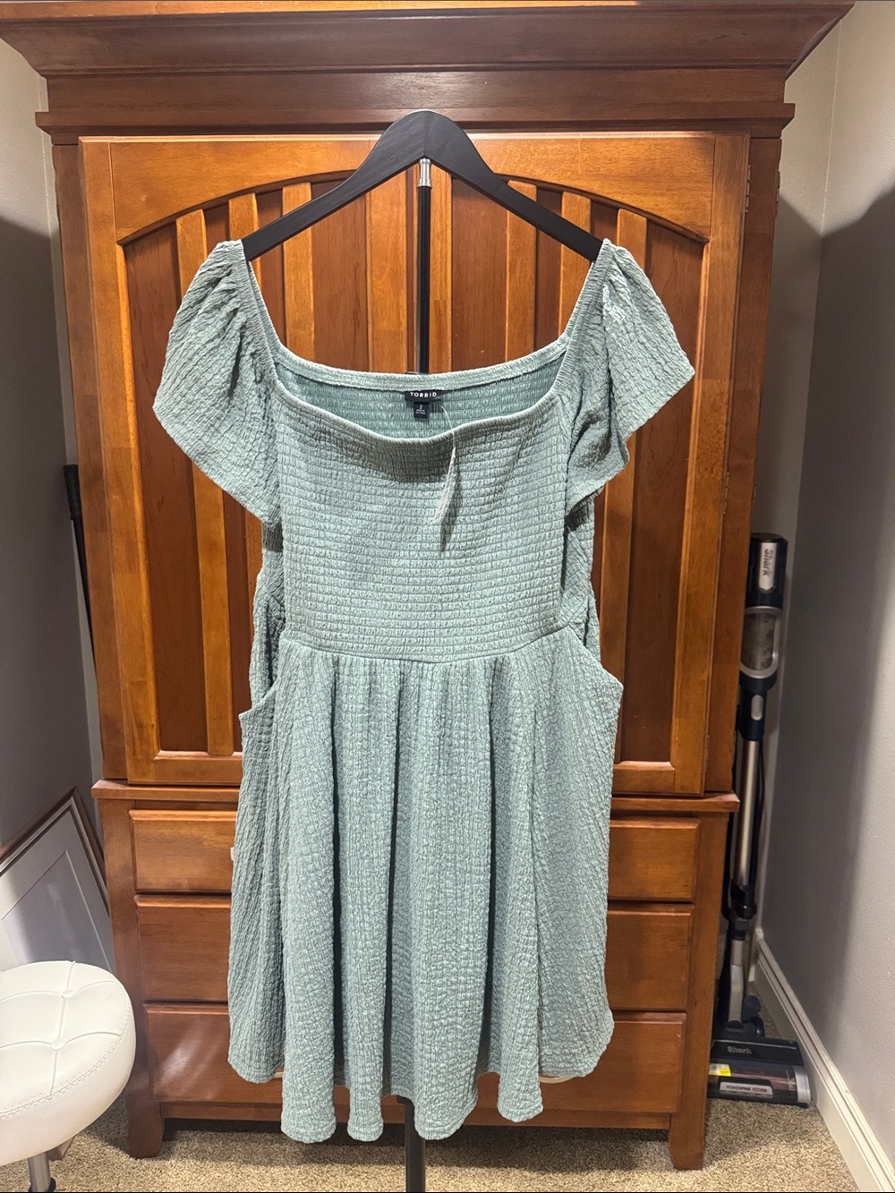 torrid Sage Textured Off-Shoulder Midi Dress